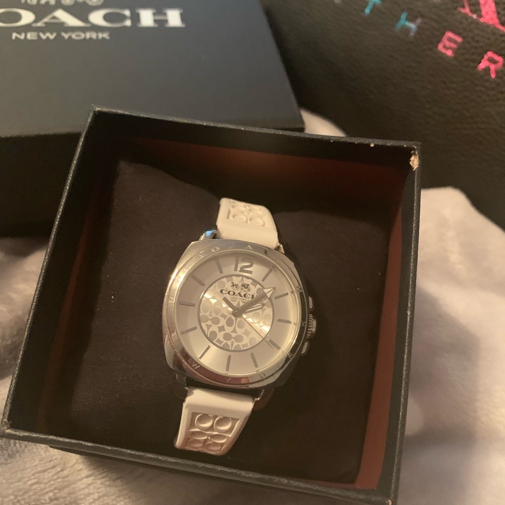 Coach watch- white rubber “c” logo band